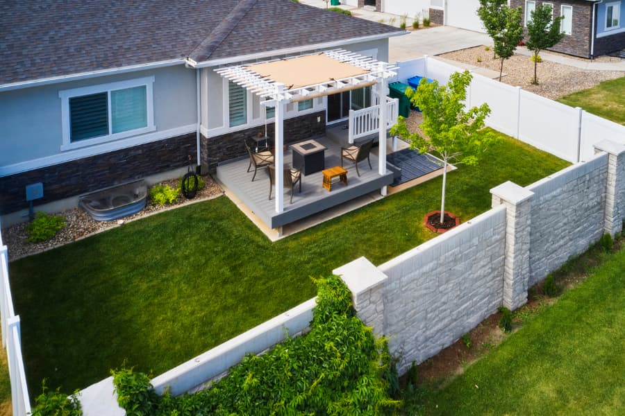 Backyard With Deck And Pergola